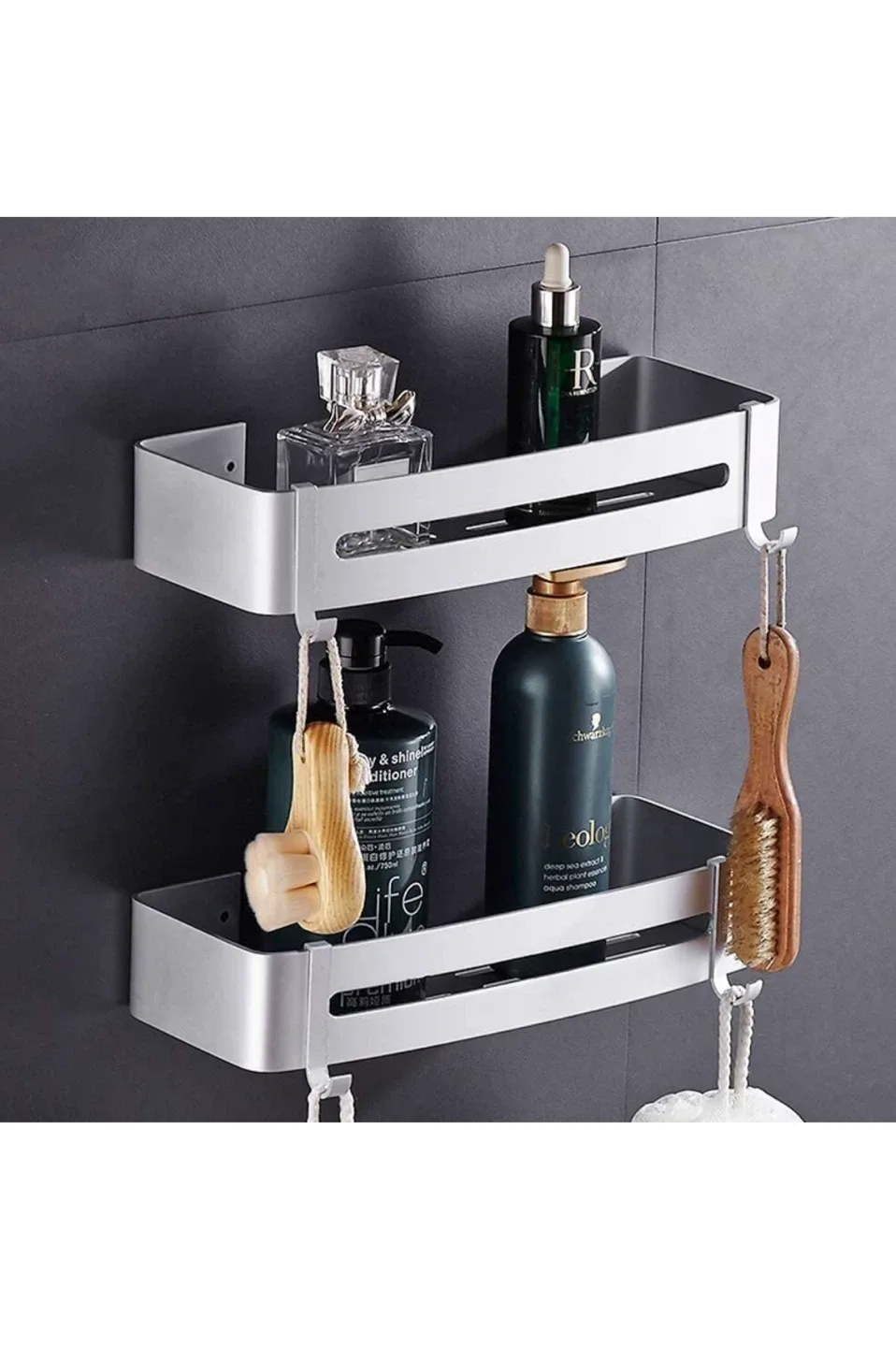 No-Drill Wall Shelf/Shower Caddy