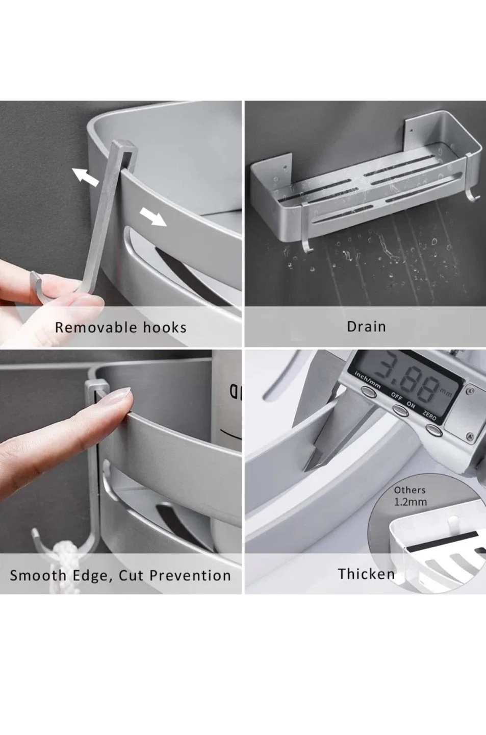 No-Drill Wall Shelf/Shower Caddy image indicator(6)
