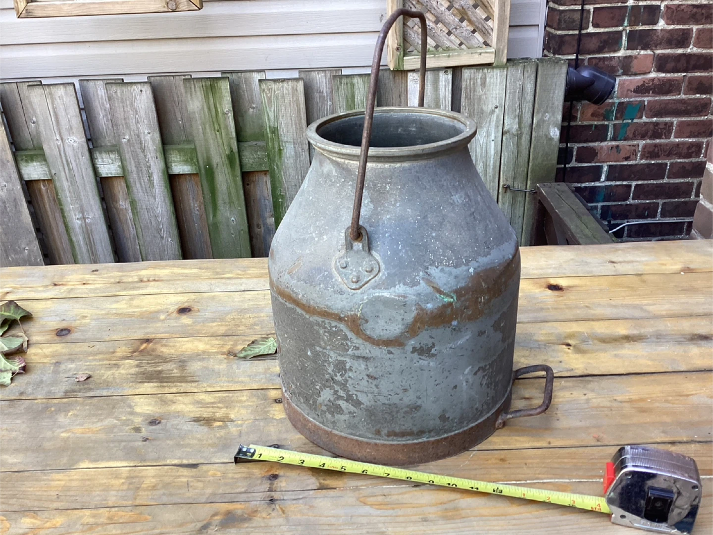 Antique Copper Milk Pail/Jug Brass Top Ring ! - photo 5