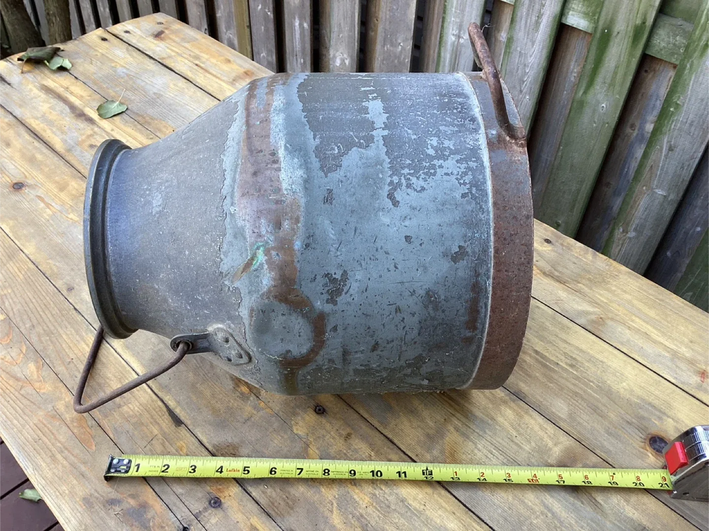 Antique Copper Milk Pail/Jug Brass Top Ring ! image indicator(6)