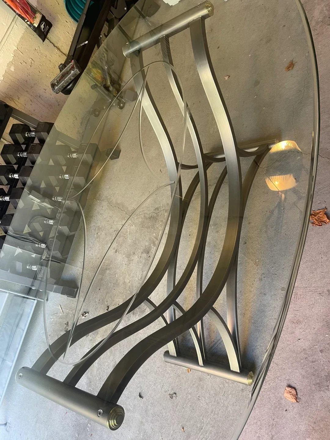 Glass Top Oval Dining Table