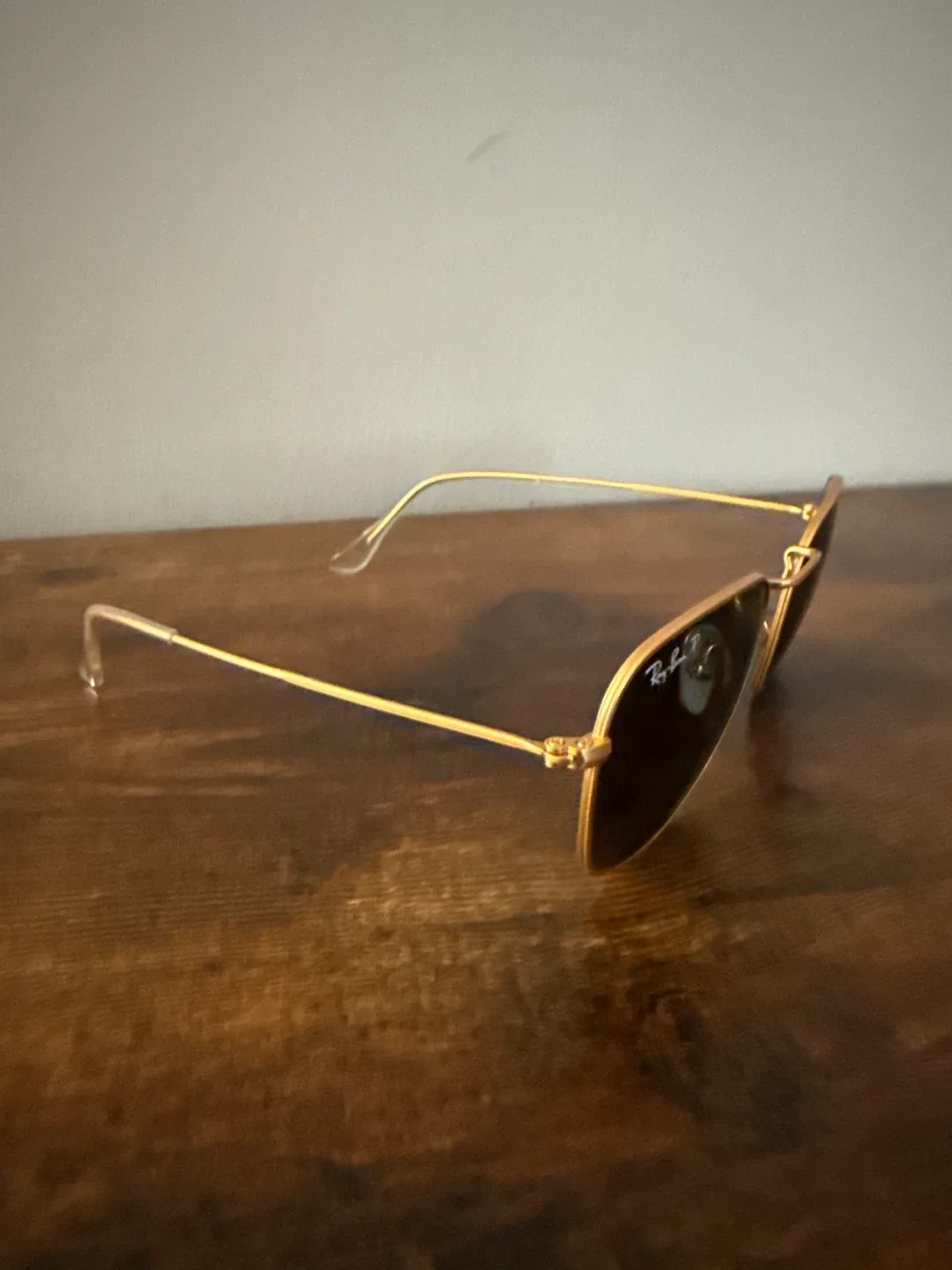 Ray-Ban (Frank Titanium) Sunglasses - Gold Frame and Polarized image indicator(6)