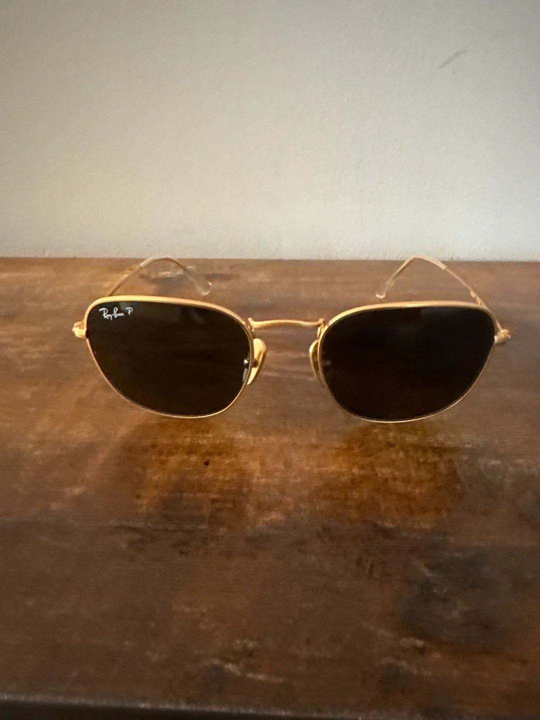 Ray-Ban (Frank Titanium) Sunglasses - Gold Frame and Polarized