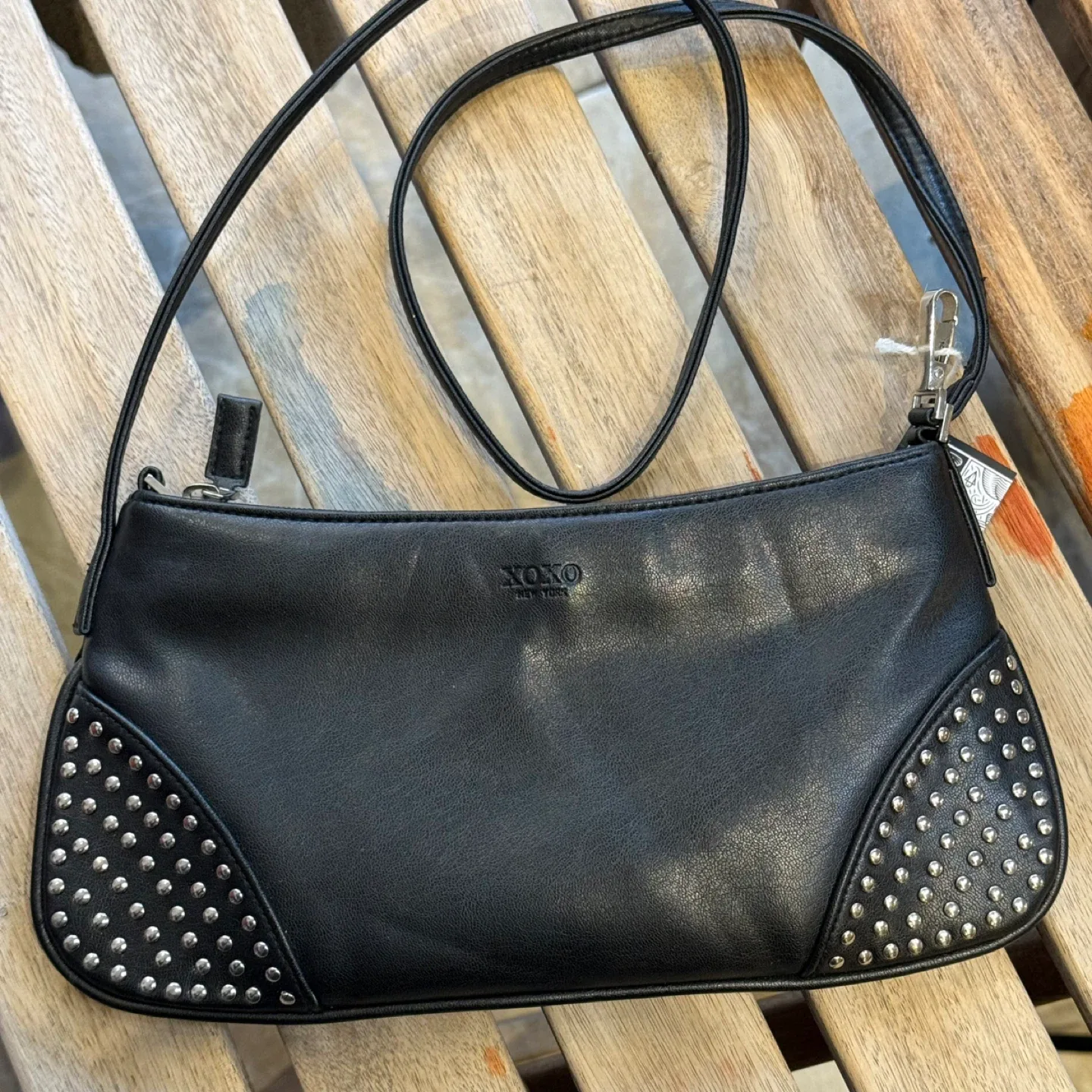 XOXO Black Studded Shoulder Bag