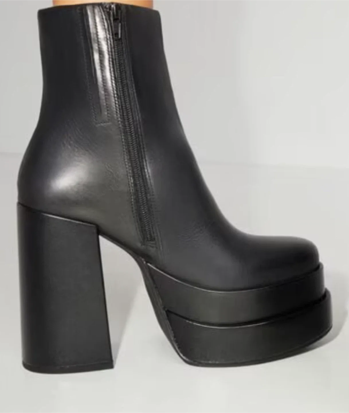 Black Platform Heel Booties