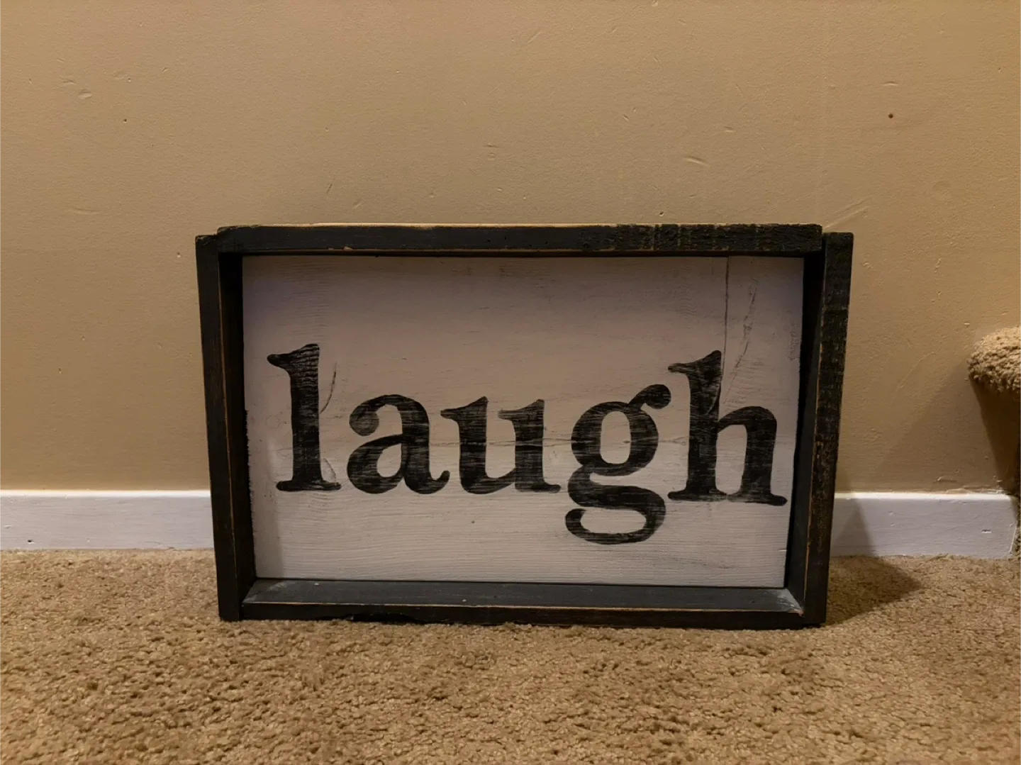 Laugh Wooden Sign