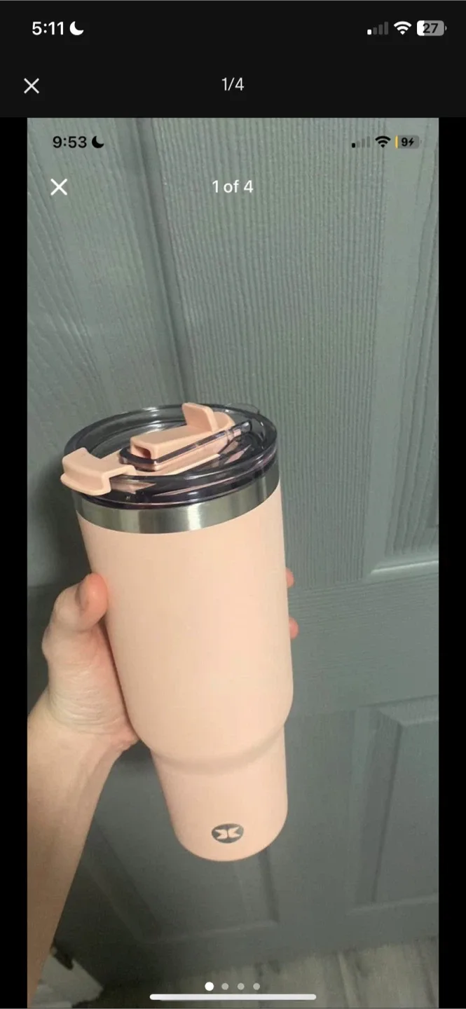 Cute light pink water bottle - Peach