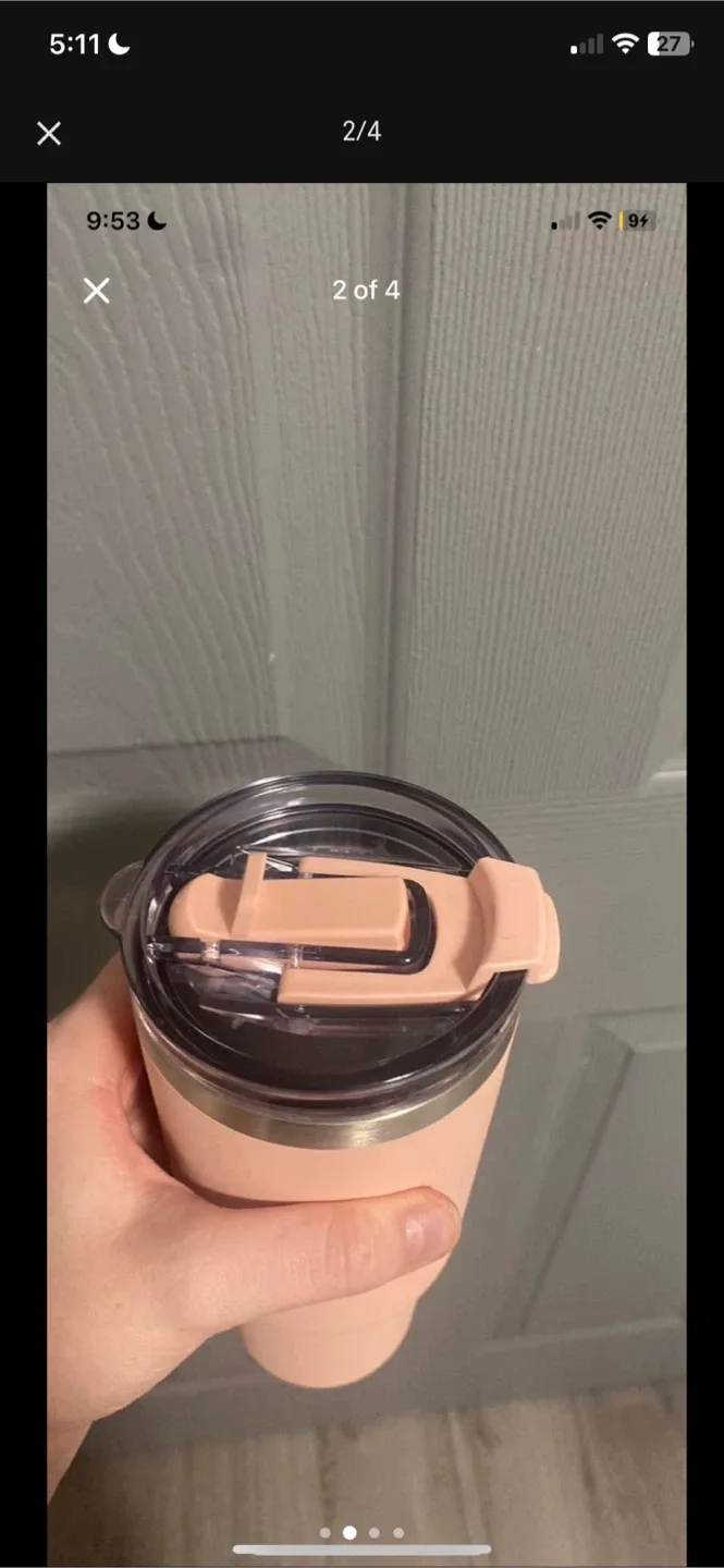 Cute light pink water bottle - Peach image indicator(2)