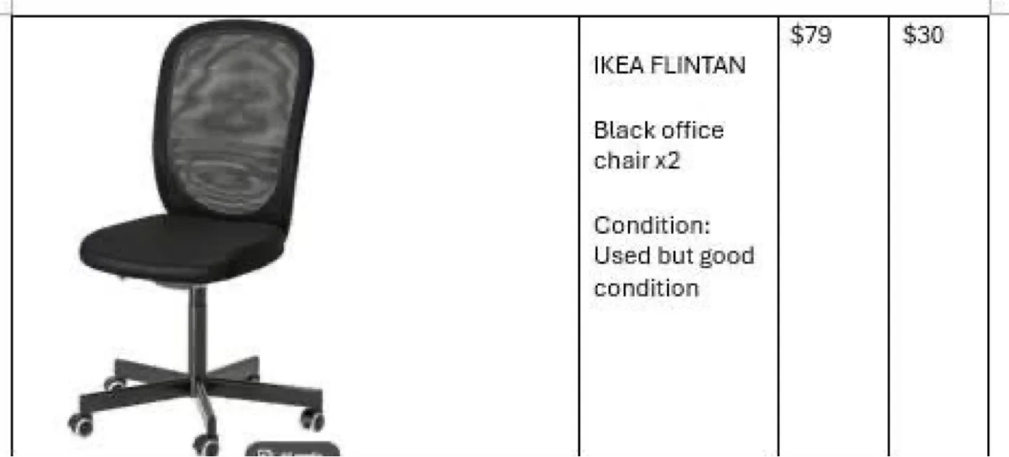 IKEA FLINTAN Black Office Chair