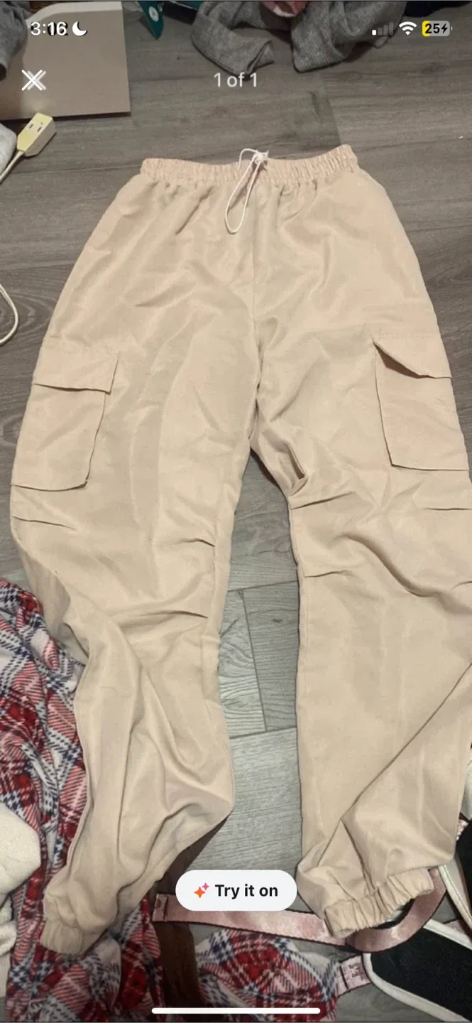 Beige Cargo Pants