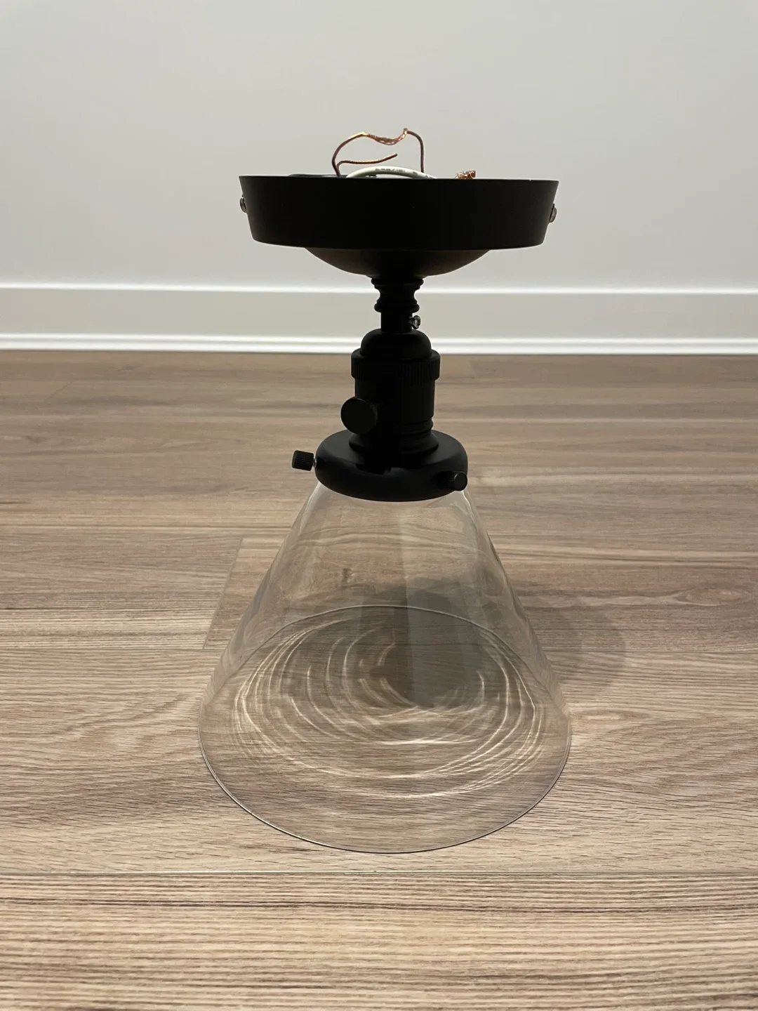 Like New Semi Flush Mount Light w/ Glass Shade image indicator(2)