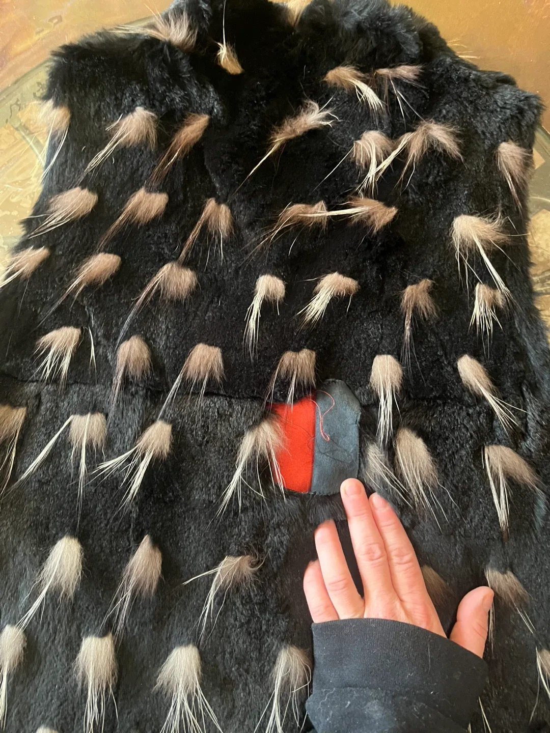 Vintage Fur Vest Reversible Peach Suede Large image indicator(3)