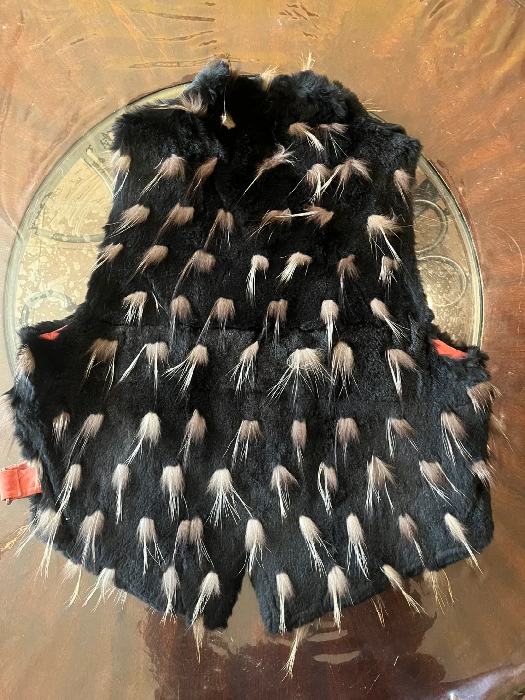 Vintage Fur Vest Reversible Peach Suede Large image indicator(2)