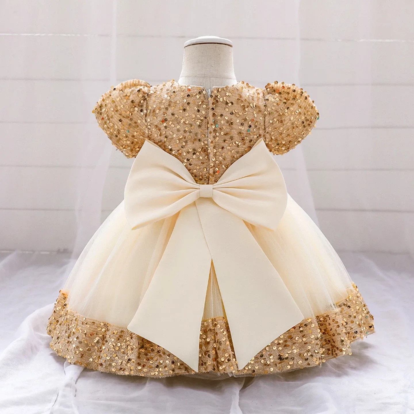 Gold Sequin Baby Dress 100cm image indicator(2)