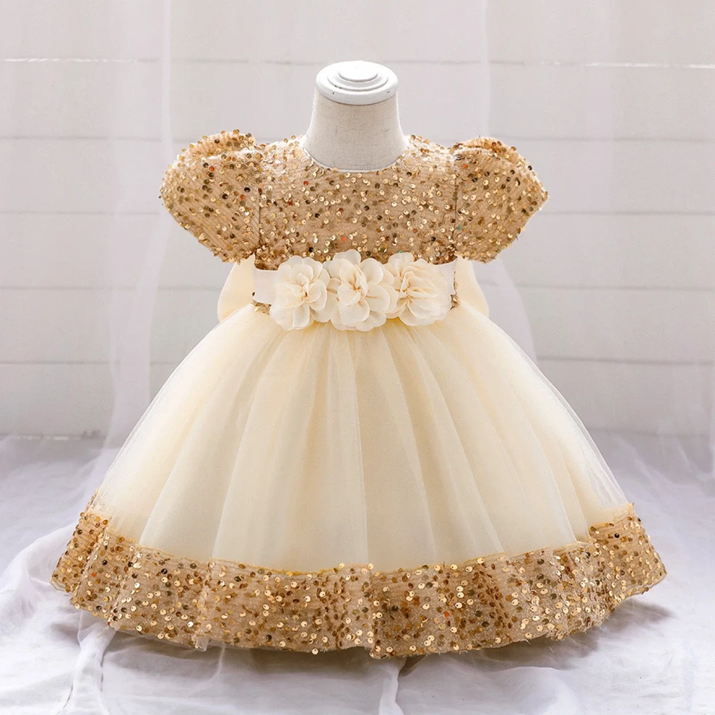 Gold Sequin Baby Dress 100cm