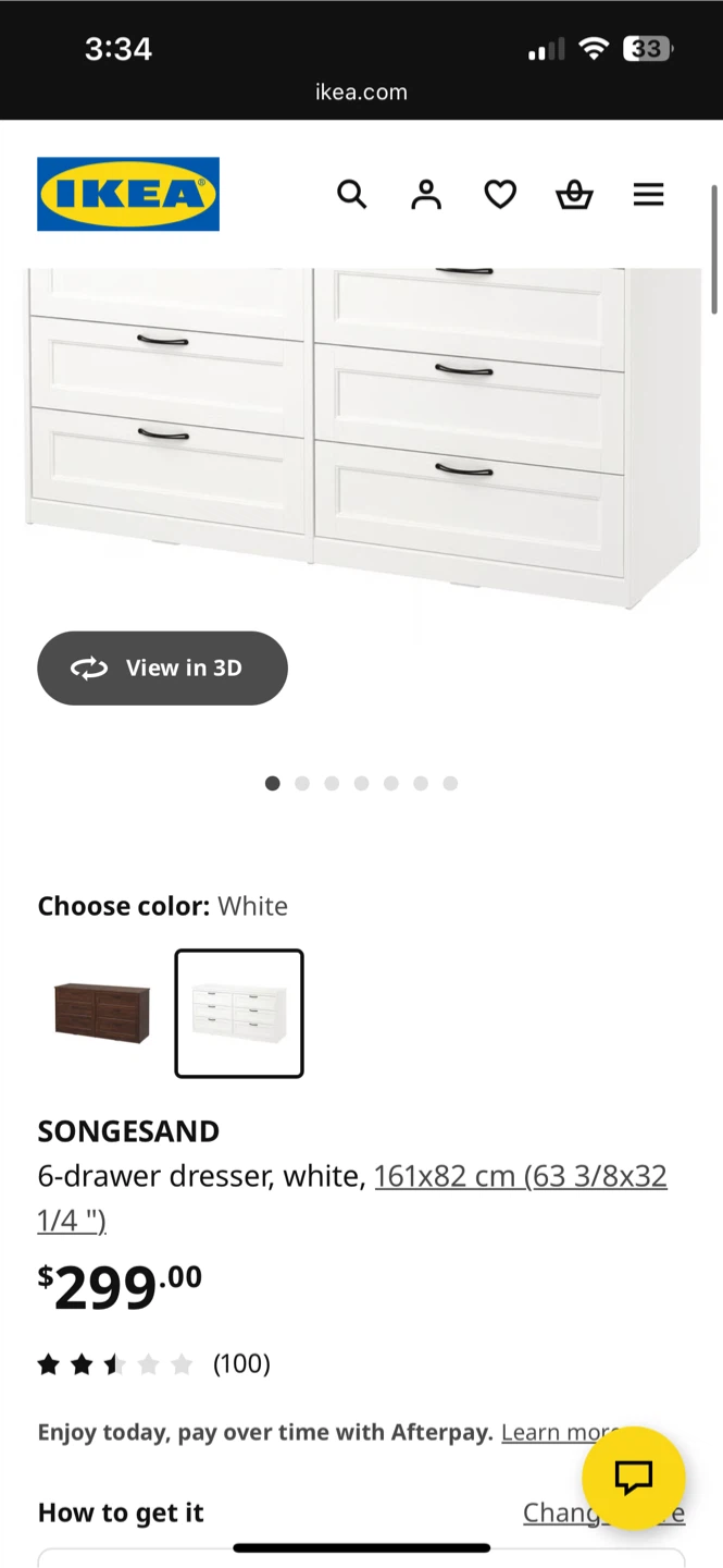 IKEA Songesand 6-Drawer Dresser - White - photo 2