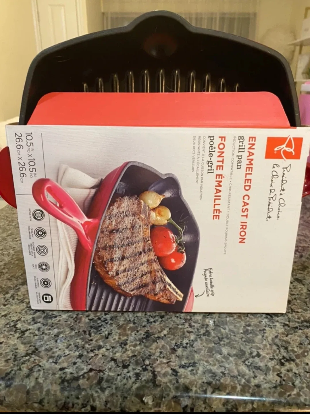 President's Choice Enamelled Cast Iron Grill Pan - New