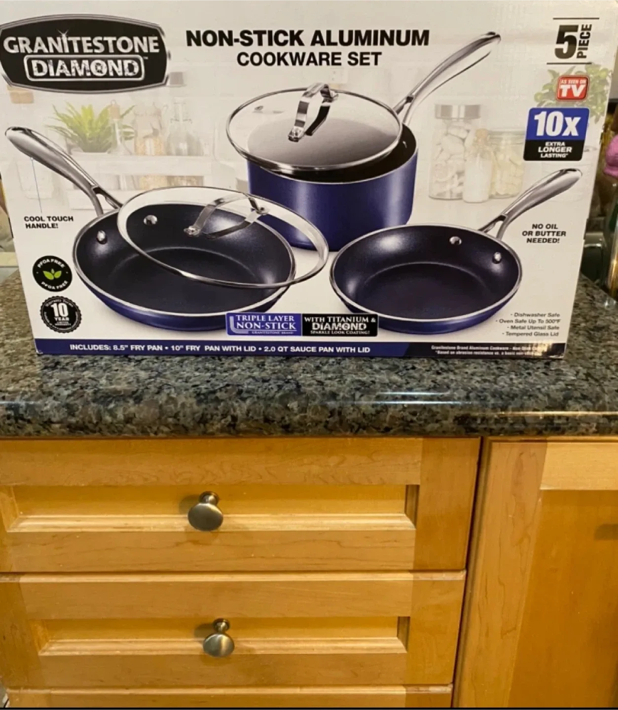 Granitestone Diamond 5-Piece Cookware Set - New