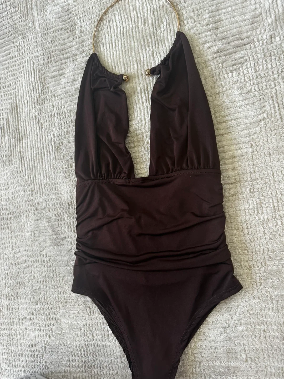 New Fashion Nova Hardware Ruched Bodysuit - Size S image indicator(2)