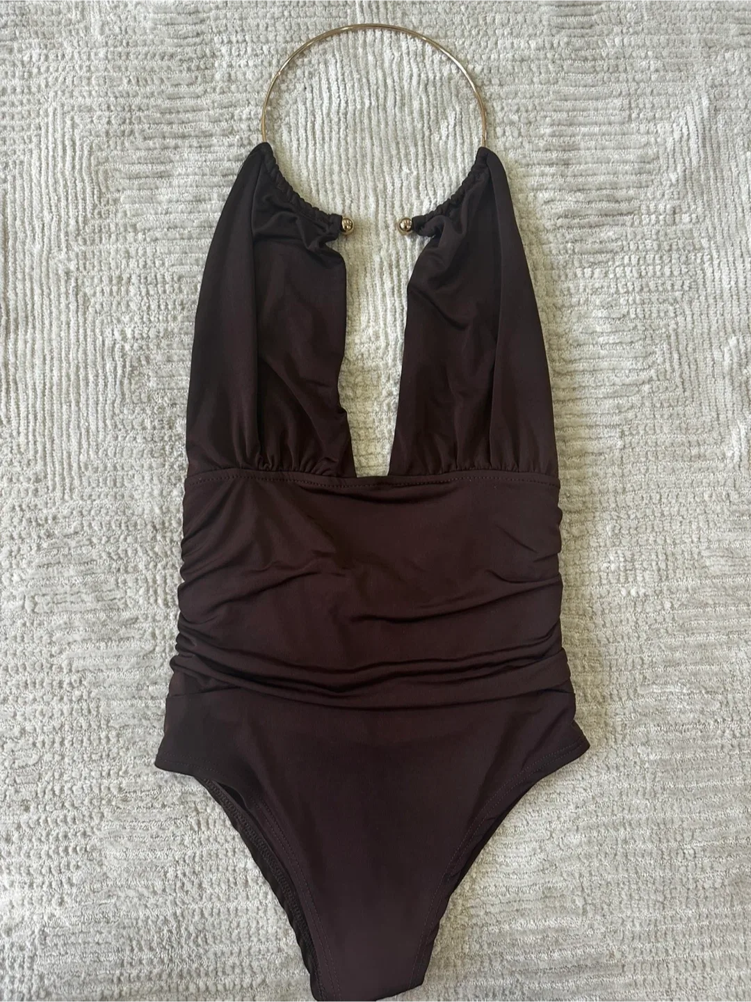 New Fashion Nova Hardware Ruched Bodysuit - Size S