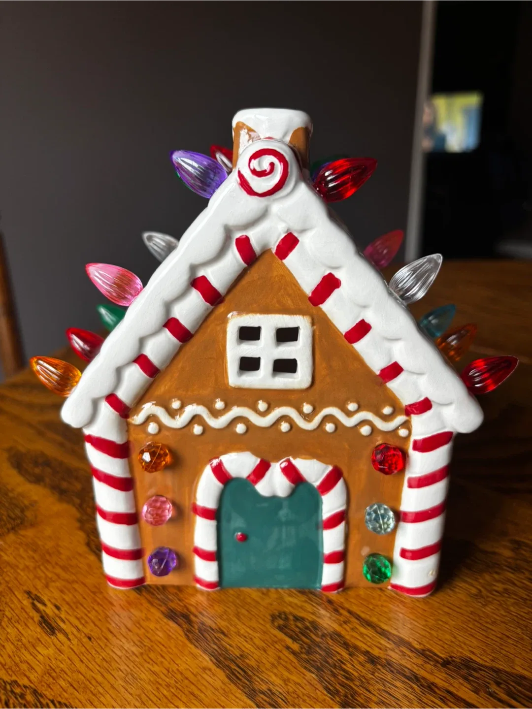 Ceramic Gingerbread House with Lights