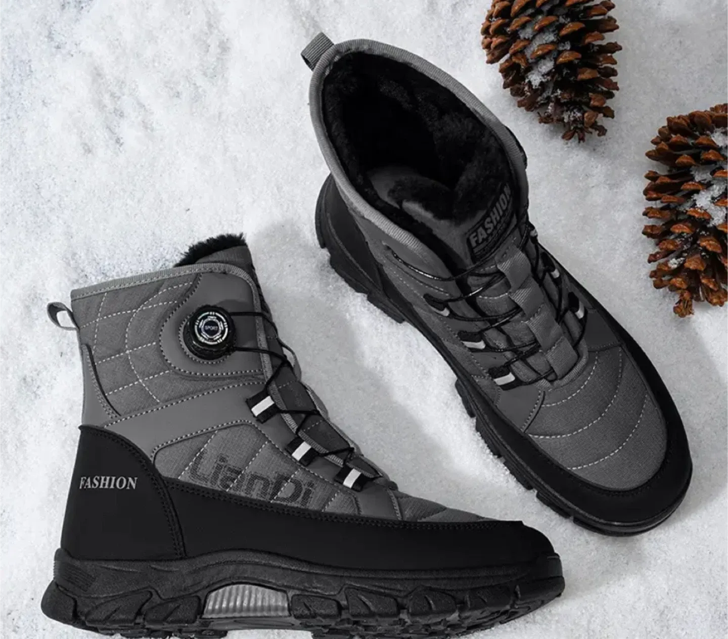 Grey Fashion Winter Boots image indicator(2)