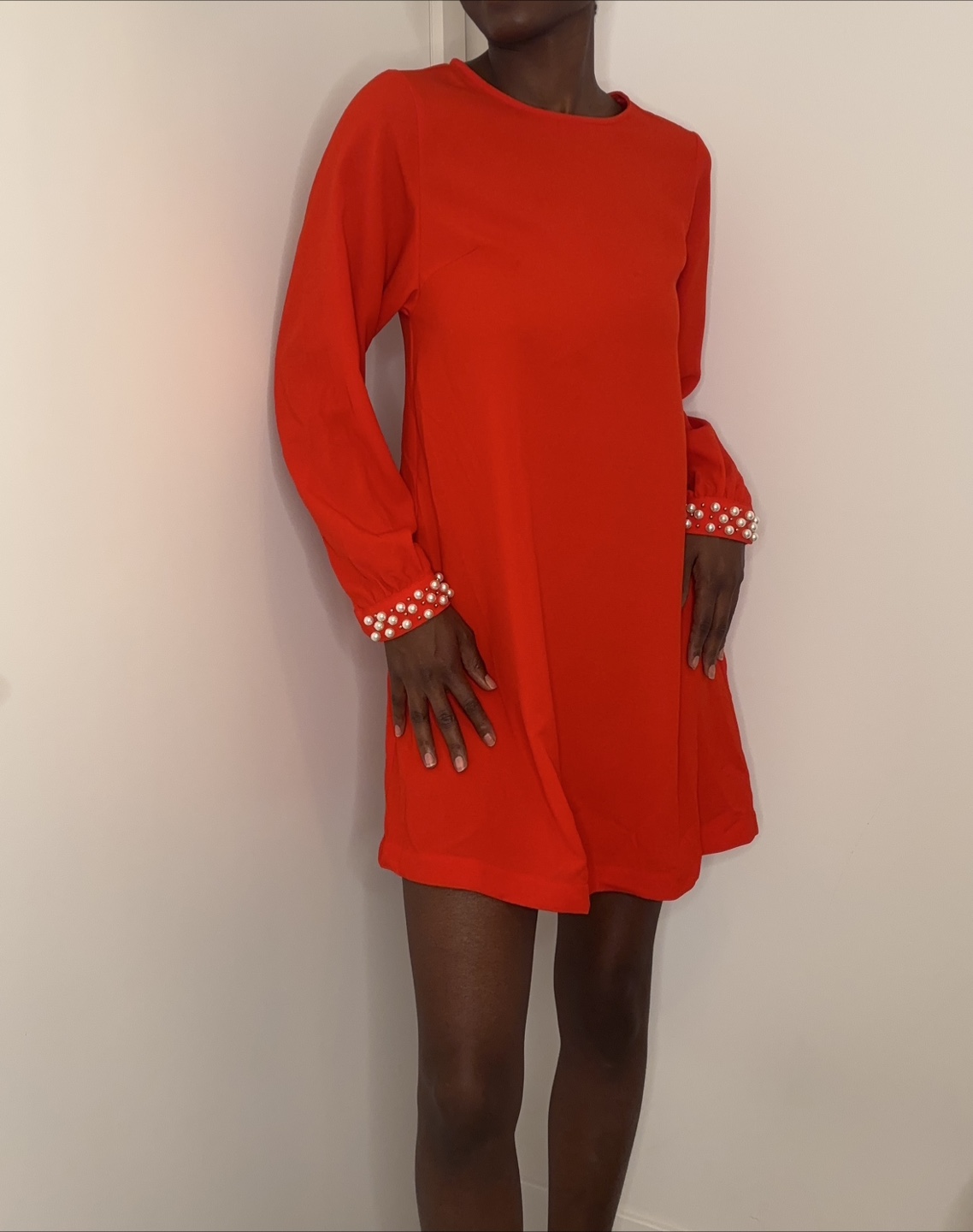 H&M Holiday Party Red Long Sleeve Dress - Size CA 2 - photo 3