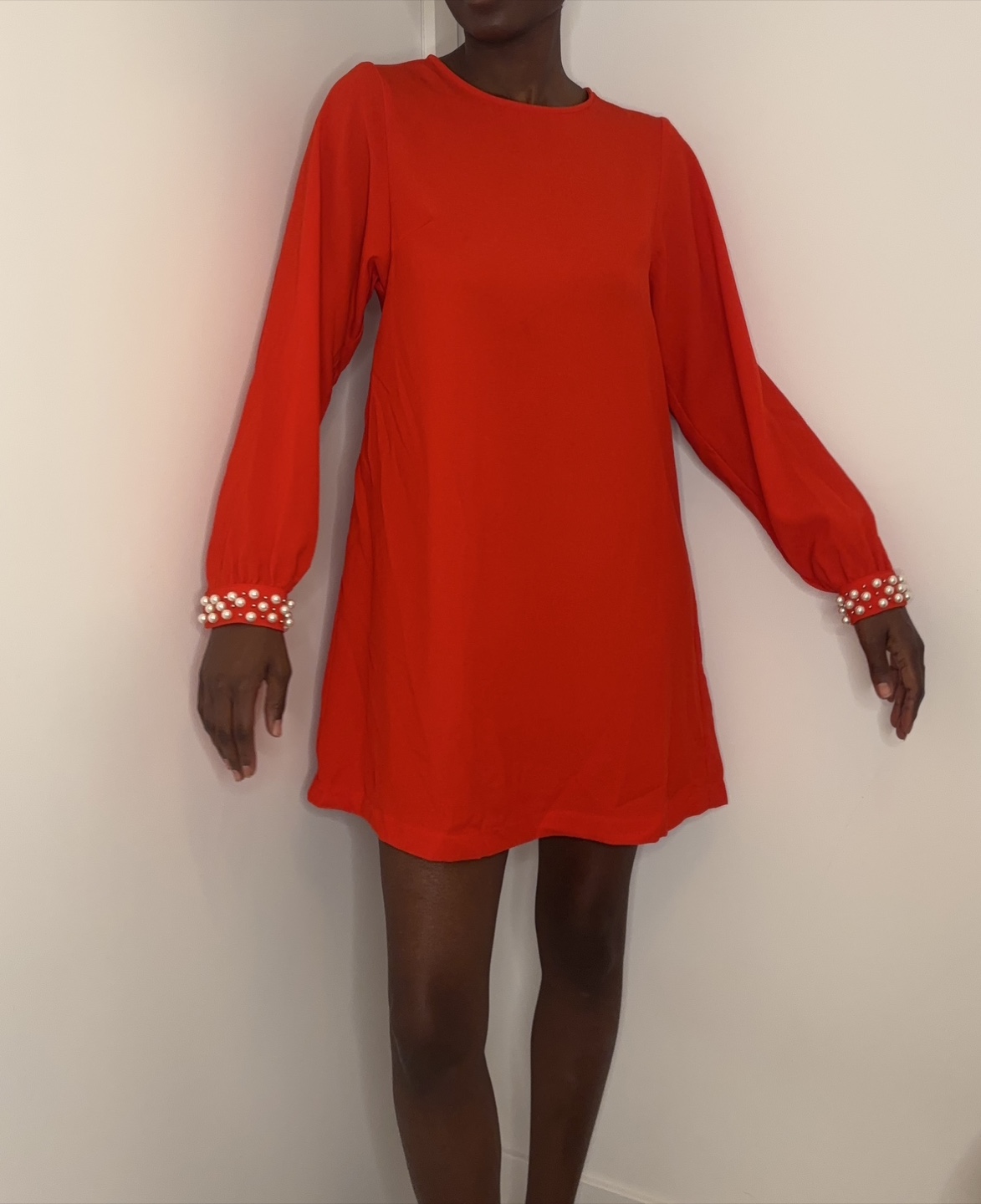H&M Holiday Party Red Long Sleeve Dress - Size CA 2 - photo 2