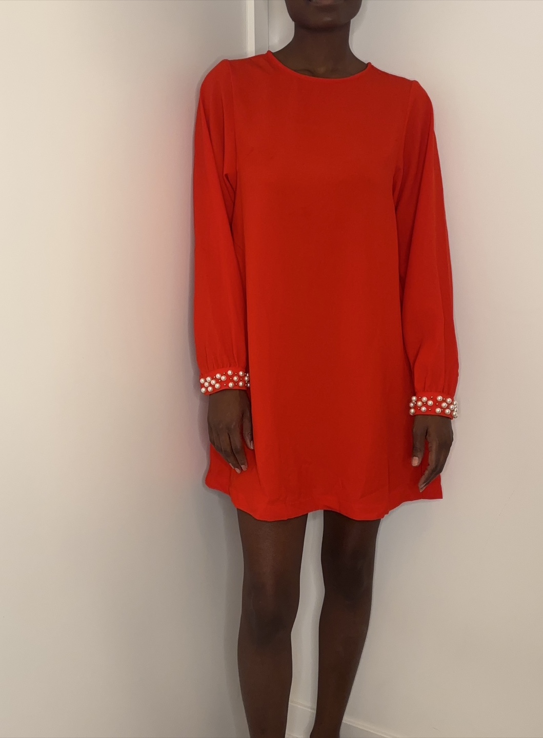 H&M Holiday Party Red Long Sleeve Dress - Size CA 2