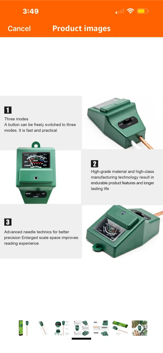 Sonkir MS02 Soil pH Meter - Garden Tool image indicator(5)