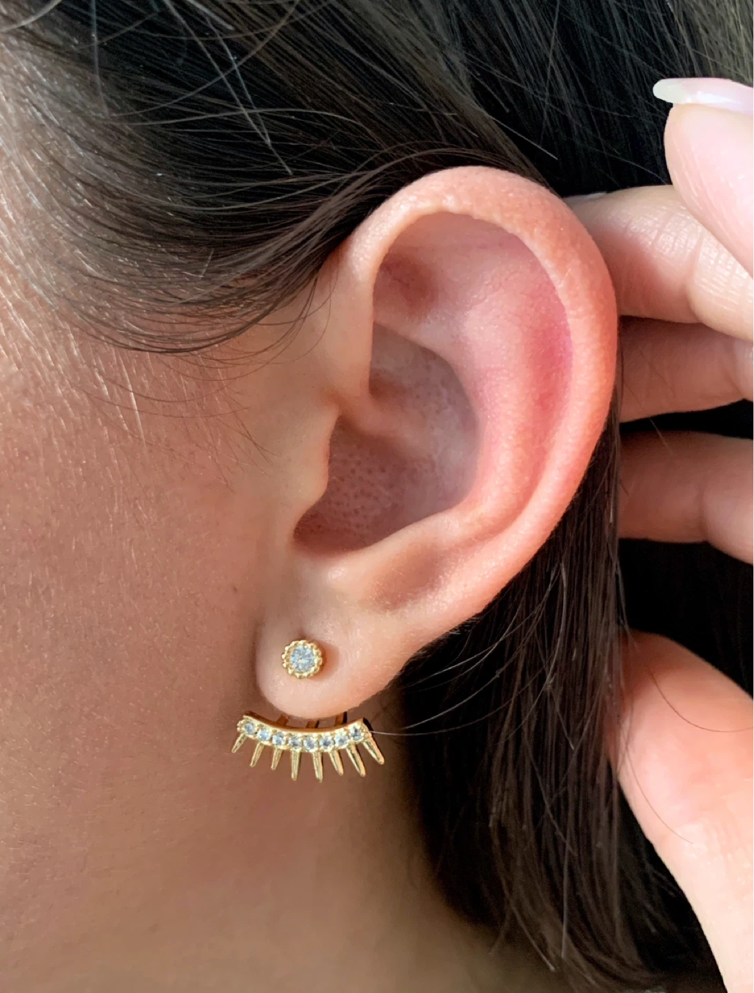 Gold Ear Jacket Earrings