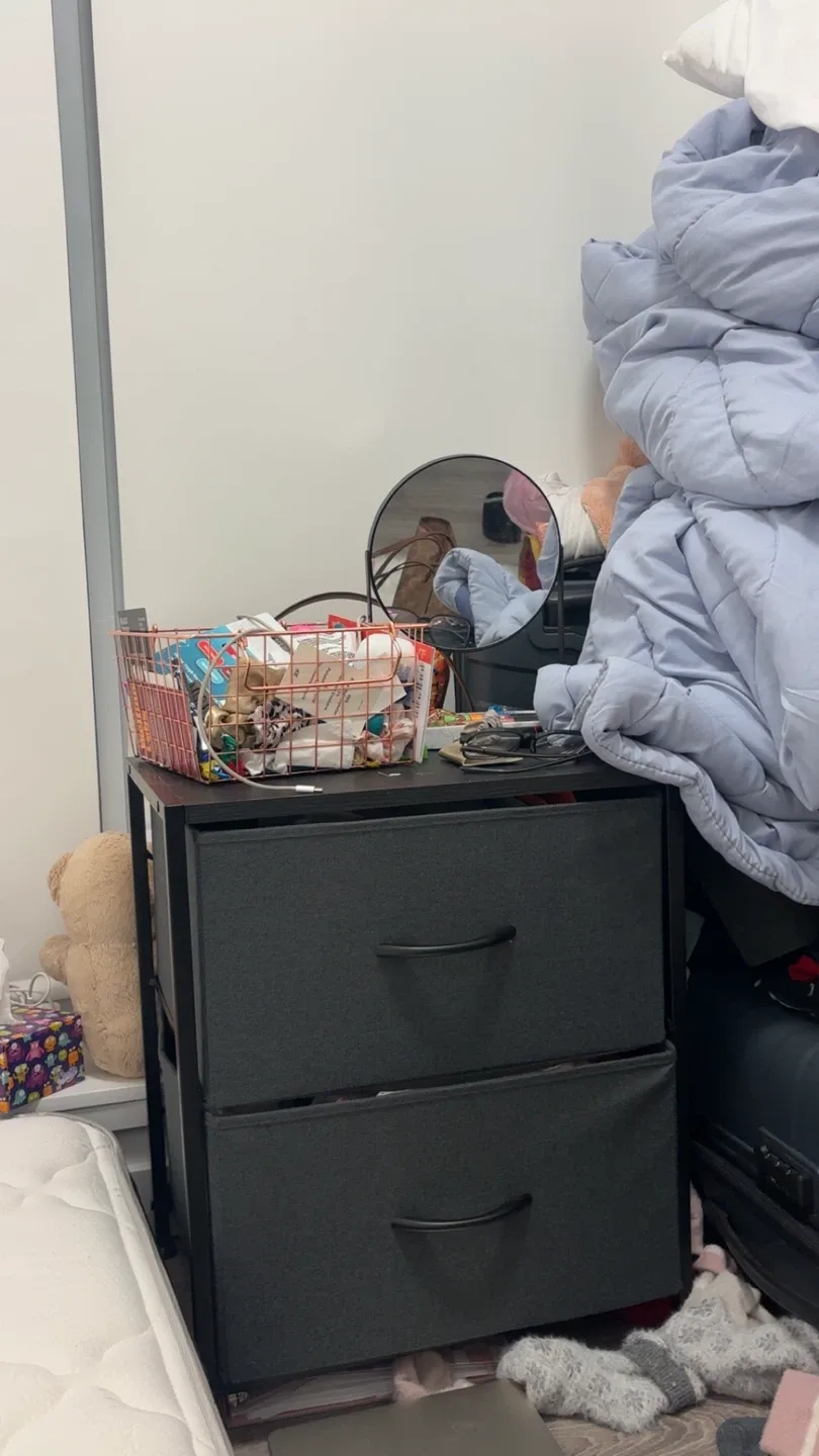 Black 2-Drawer Storage Unit