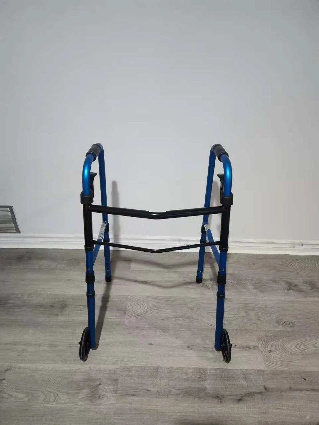 Blue Folding Walker with Wheels