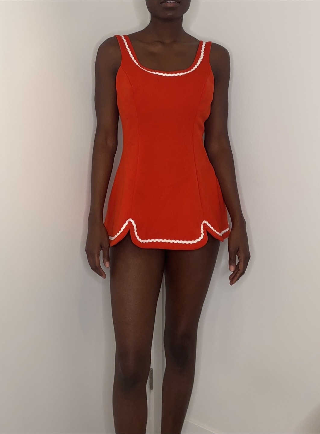 Vintage 60s SANDCASTLE Red Swim Dress Size 14 (Modern S) - photo 2