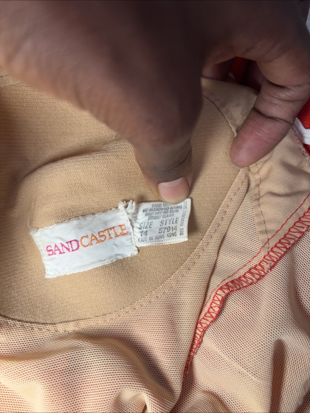 Vintage 60s SANDCASTLE Red Swim Dress Size 14 (Modern S) - photo 4