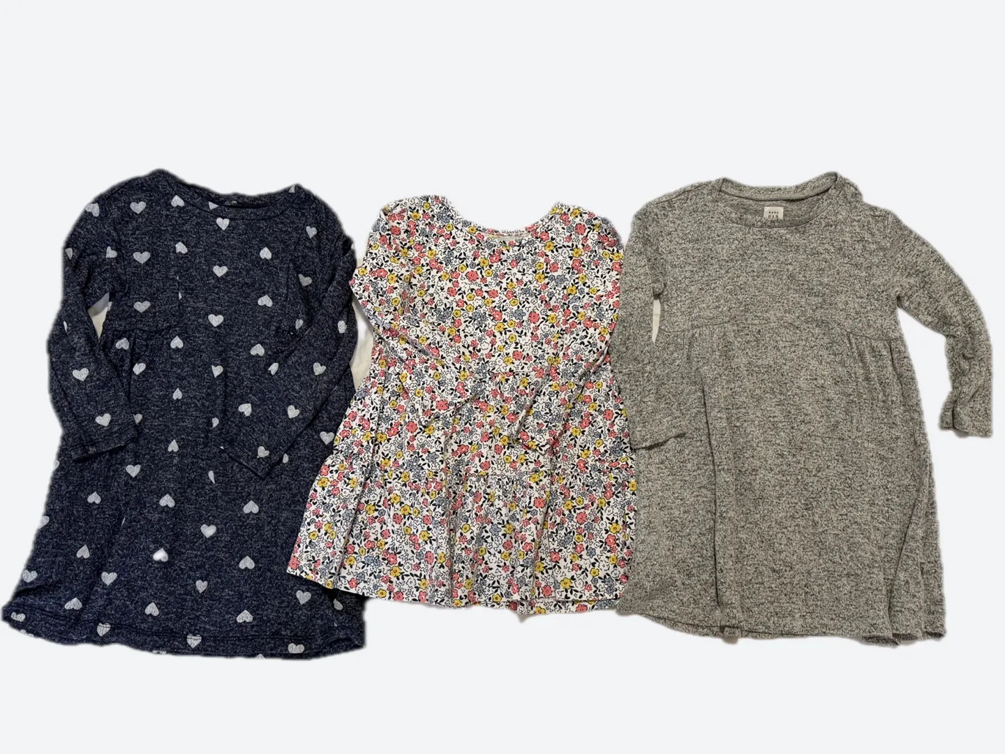 Girls' Dresses: Navy Hearts, Floral, Grey - Size 3T