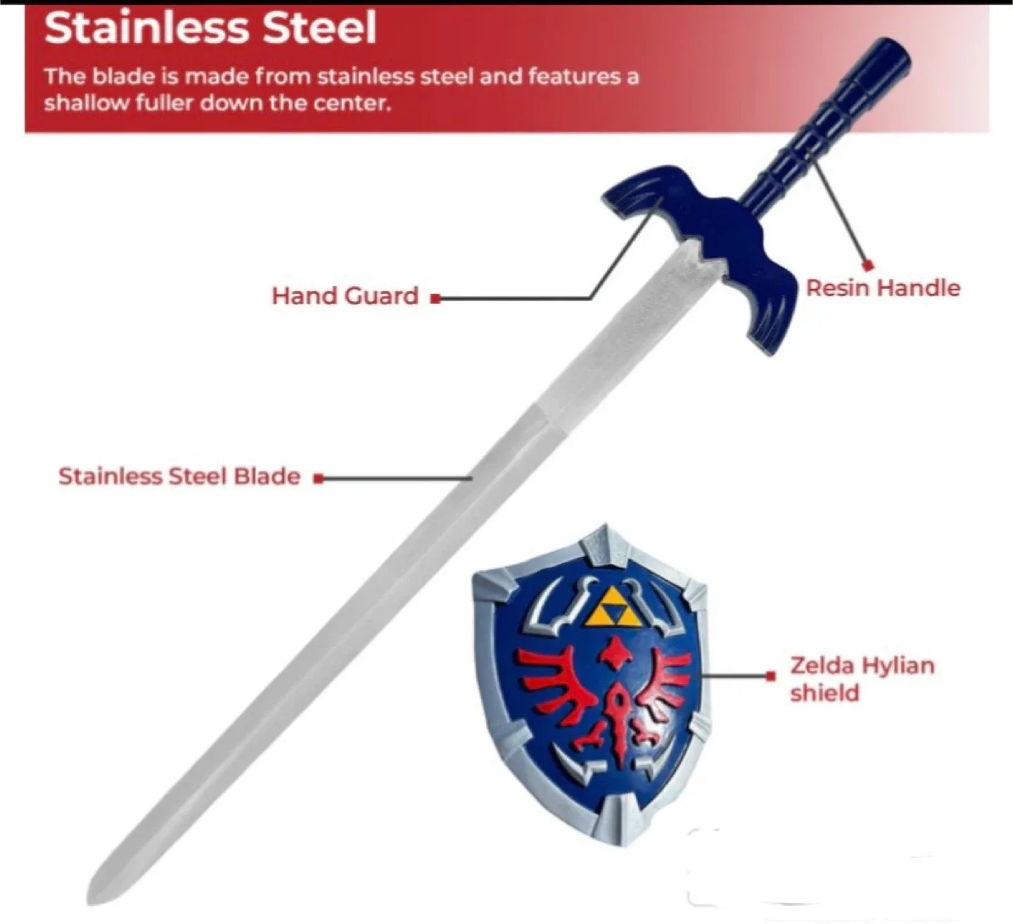 New Zelda Hylian Shield & Swords Wall Display Set image indicator(2)