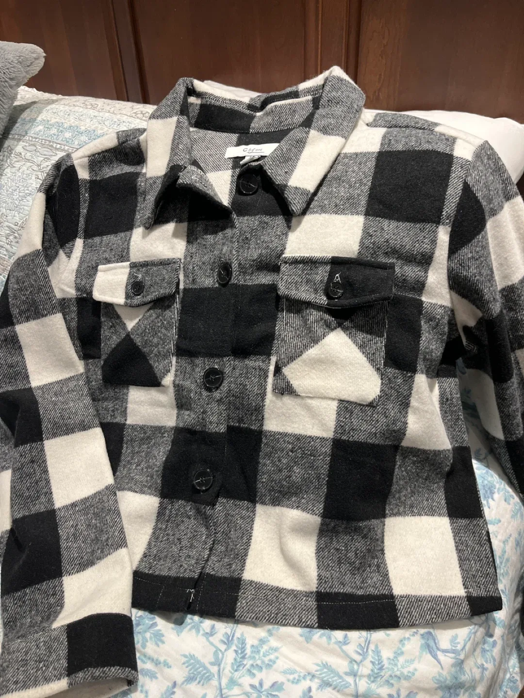 C'est Toi Black & White Plaid Jacket