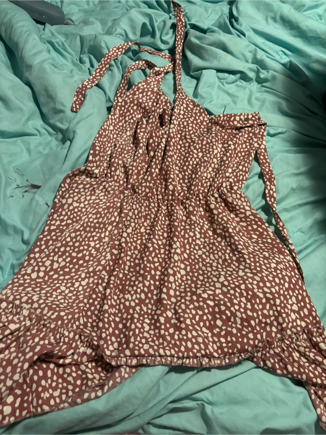 Purple  & White Halter Sundress