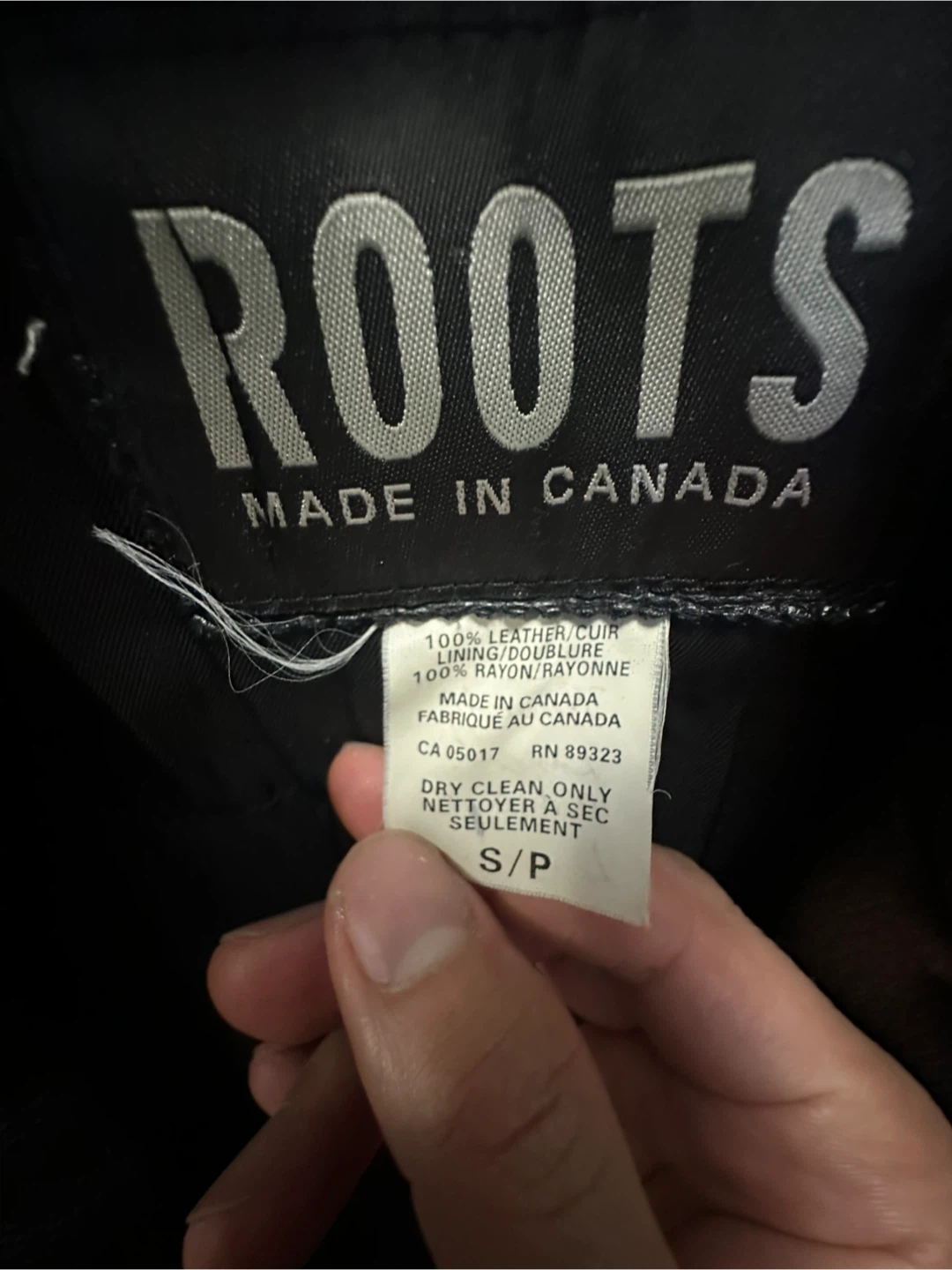 Roots Black Leather Jacket - Size S/P - photo 3