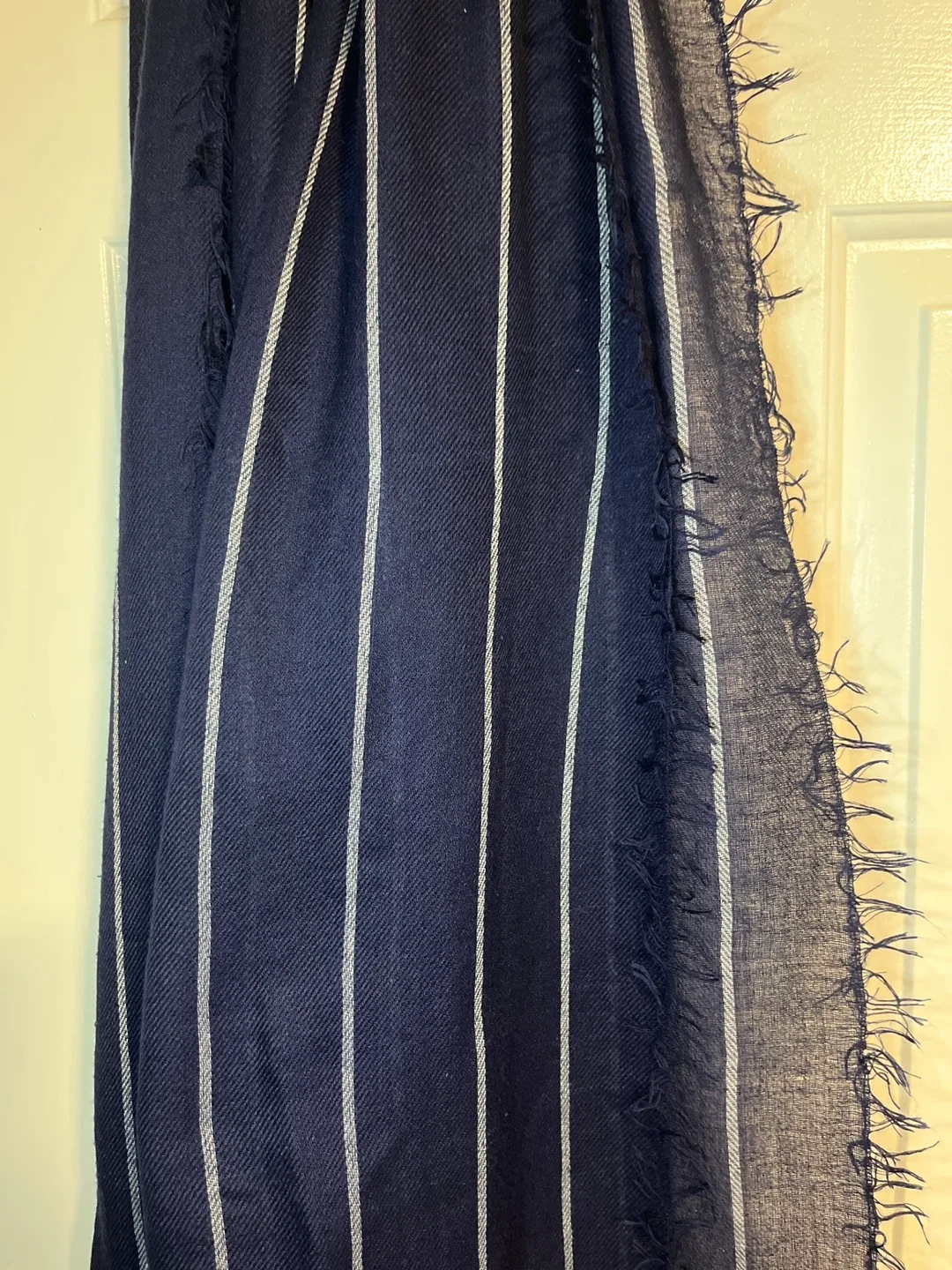 Navy & White Striped Scarf image indicator(2)