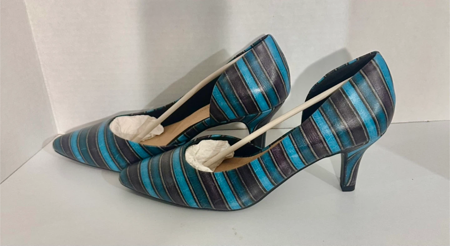 CL by Laundry Heels Size 7.5M Blue/Brown - photo 3