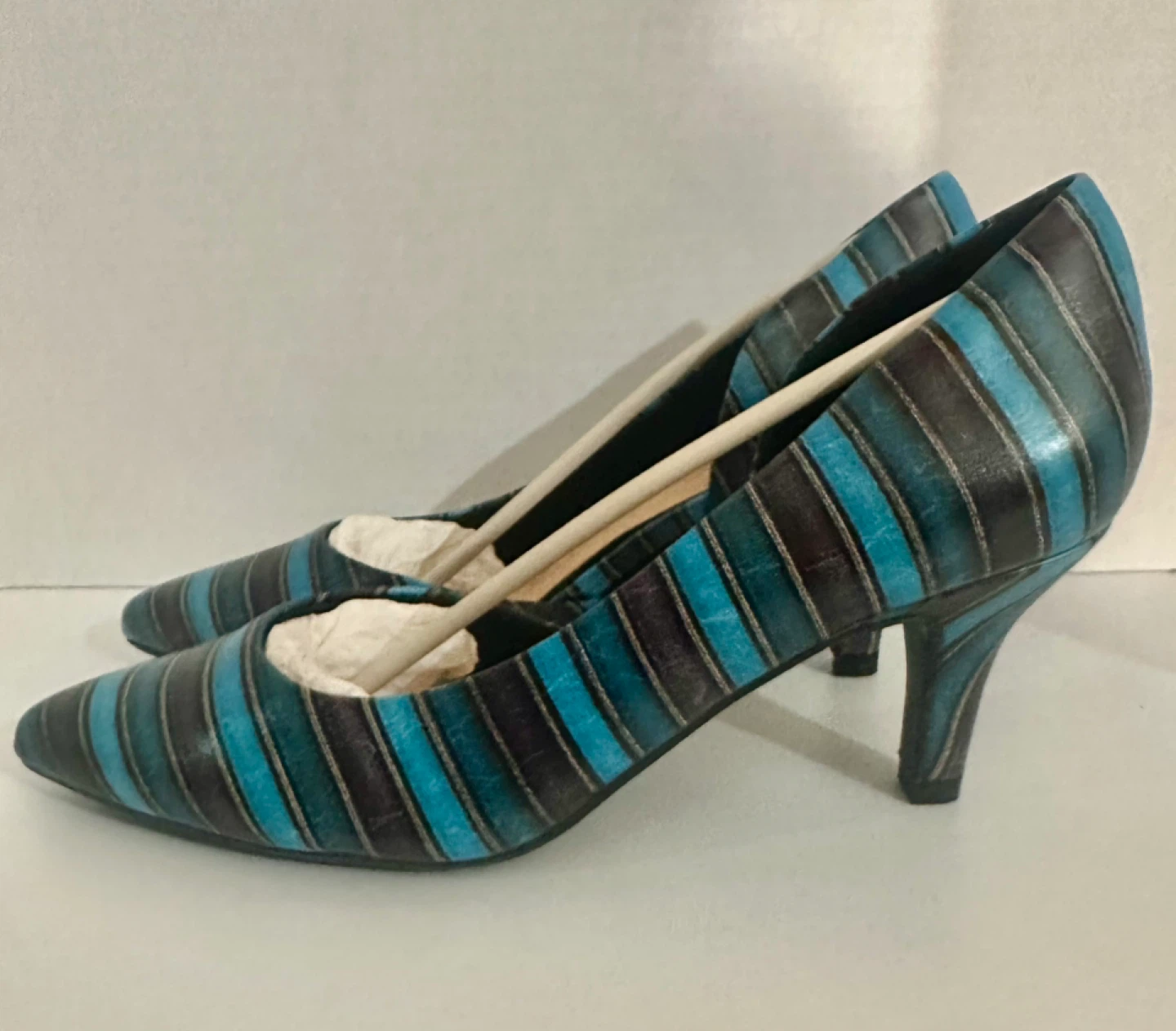 CL by Laundry Heels Size 7.5M Blue/Brown - photo 4