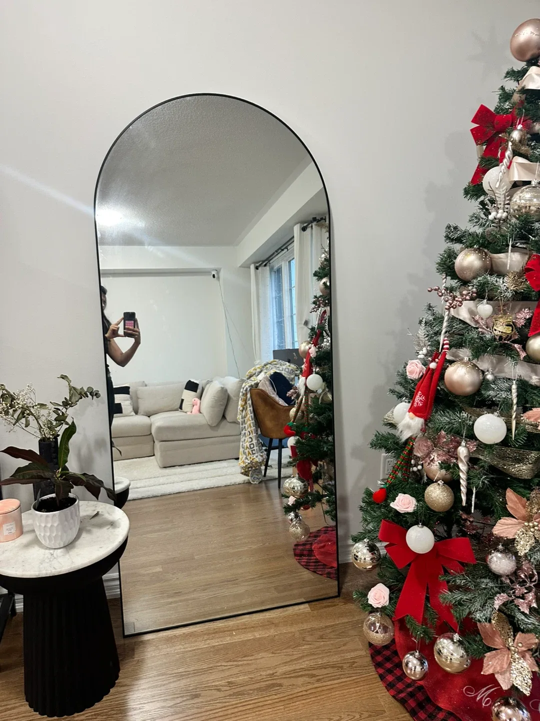 KOCUUY Arched Full Length Mirror 76" x 34" image indicator(2)