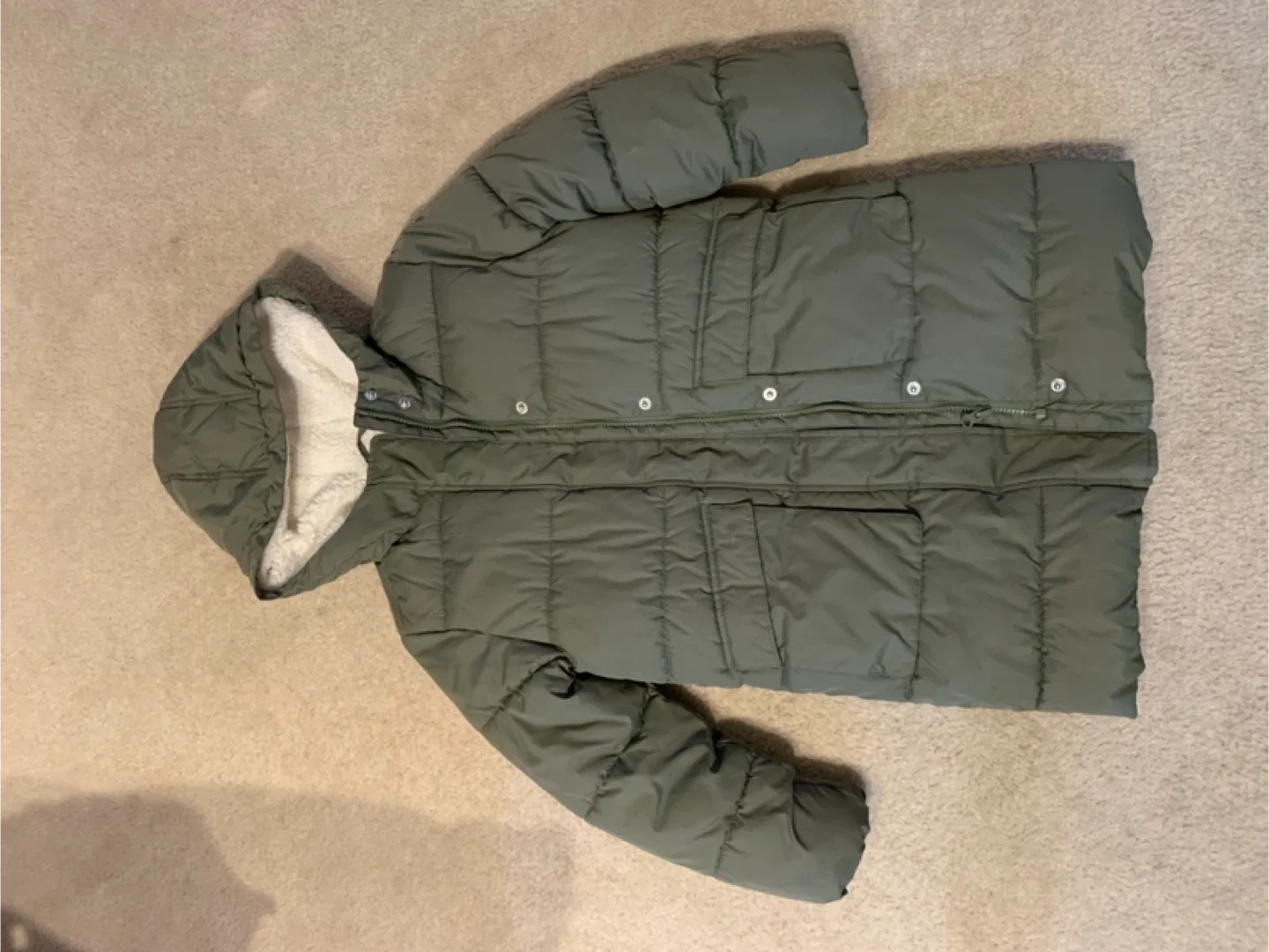 Old Navy Olive Green Puffer  Girl’s Jacket - Size M(8)
