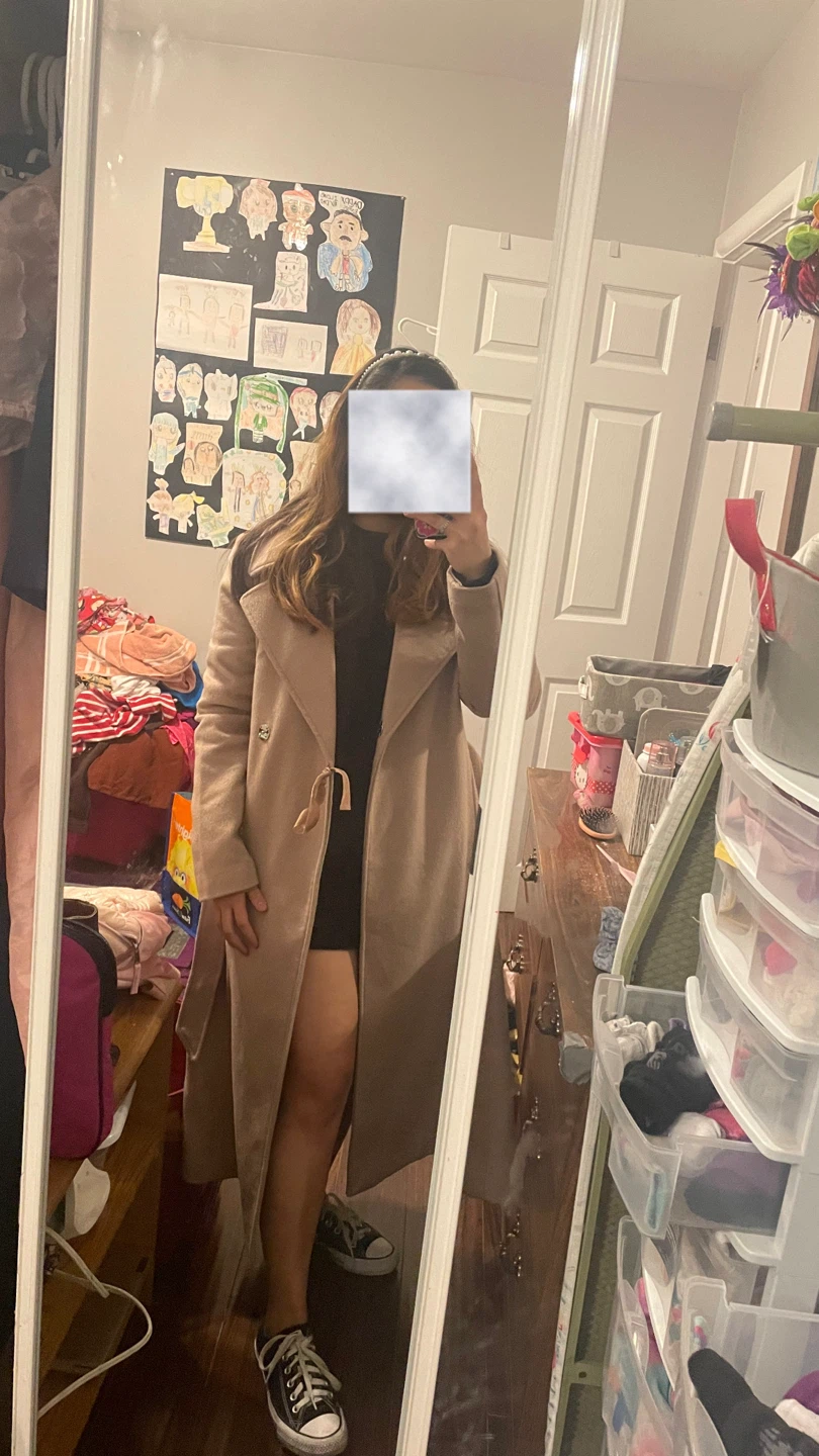 Karl Lagerfeld Paris XS Beige Wool Blend Coat