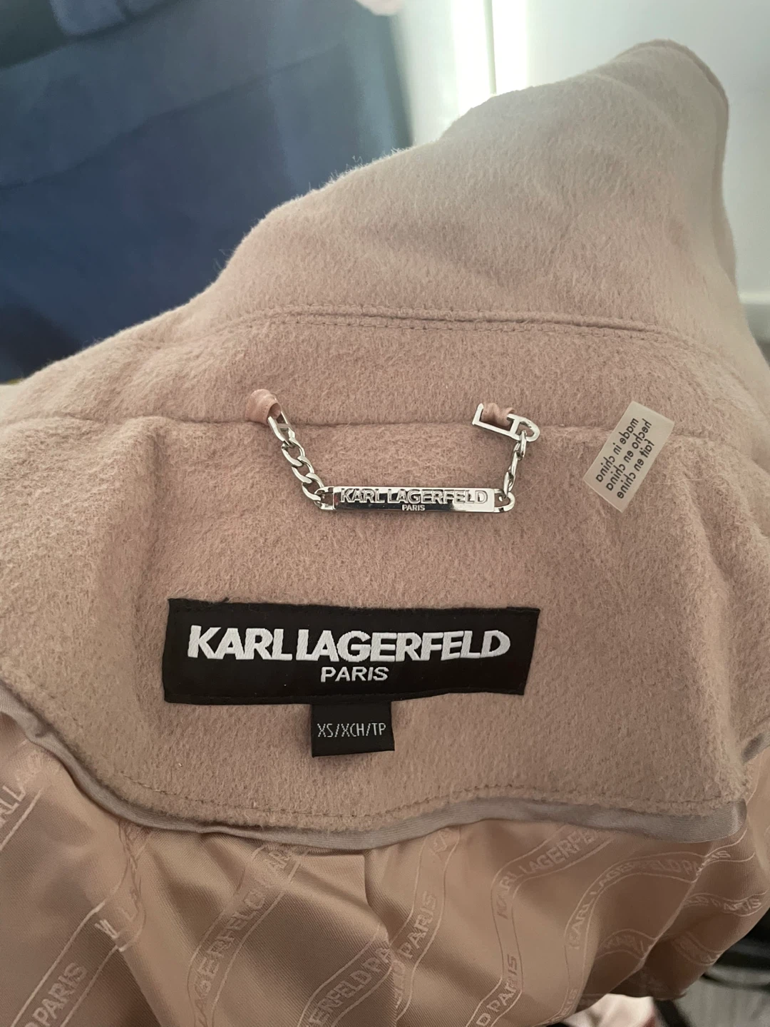 Karl Lagerfeld Paris XS Beige Wool Blend Coat - photo 3