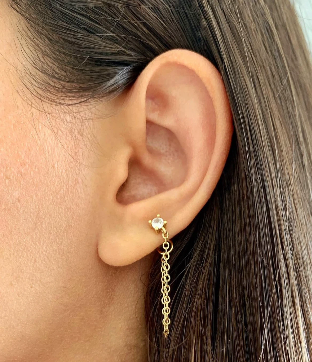 Gold Chain Dangle Earring