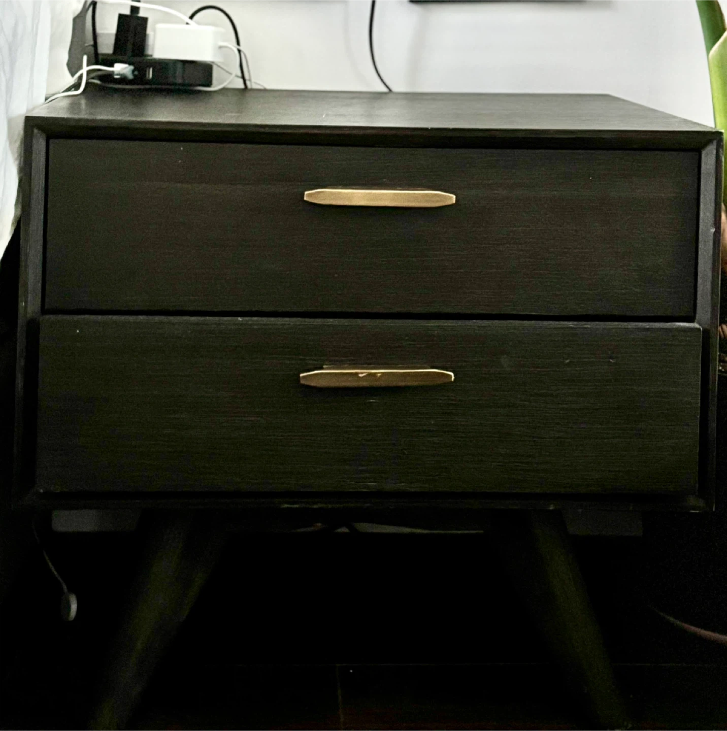 Brown Wood Nightstand - 2 Drawers - photo 3