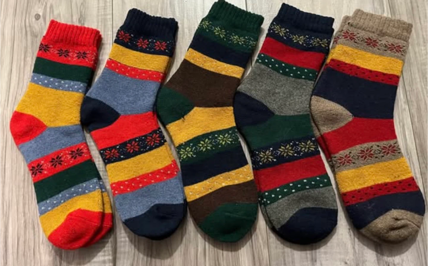 Assorted Wool Socks - Set of 5